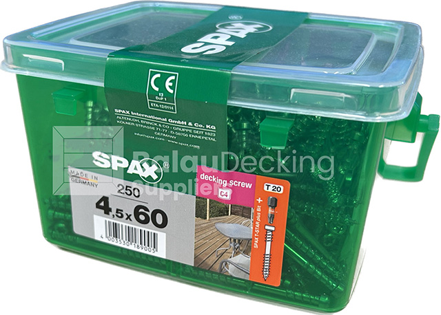 Spax WIROX 4.5 x 60mm x 250 tubs decking screw
