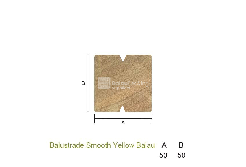 Yellow Balau 50 x 50mm Smooth Balustrade