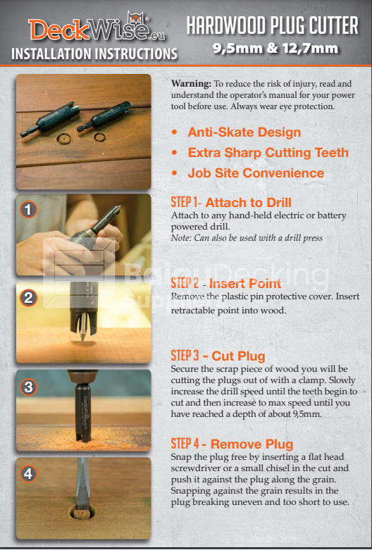 Deckwise Slot Cutting Bit | Hidden Fixings Accessories