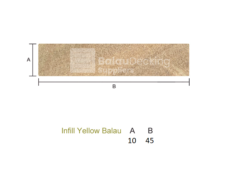Yellow Balau 10 x 45mm P.A.R. Fencing